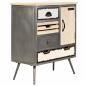 Preview: Sideboard Mangoholz Massiv und Stahl 65 x 33 x 76 cm