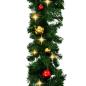 Preview: Weihnachtsgirlande Geschmückt mit Kugeln und LED-Lichtern 10 m