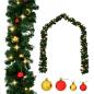 Preview: Weihnachtsgirlande Geschmückt mit Kugeln und LED-Lichtern 10 m