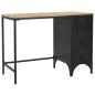Preview: Einzelsockel Schreibtisch Massivholz und Stahl 100x50x76 cm
