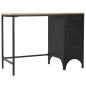 Preview: Einzelsockel Schreibtisch Massivholz und Stahl 100x50x76 cm