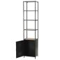 Preview: Bücherregal Massivholz Tanne und Stahl 40,5x32,5x180 cm