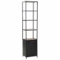 Preview: Bücherregal Massivholz Tanne und Stahl 40,5x32,5x180 cm