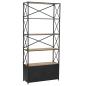 Preview: ARDEBO.de - Bücherregal Massivholz Tanne und Stahl 80x32,5x180 cm