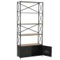 Preview: Bücherregal Massivholz Tanne und Stahl 80x32,5x180 cm