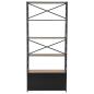 Preview: Bücherregal Massivholz Tanne und Stahl 80x32,5x180 cm