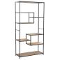 Preview: ARDEBO.de - Bücherregal Massivholz Tanne und Stahl 90,5x35x180 cm