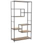 Preview: Bücherregal Massivholz Tanne und Stahl 90,5x35x180 cm
