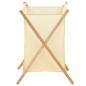 Preview: Wäschekorb Zedernholz und Stoff Beige 42x41x64 cm