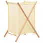 Preview: Wäschekorb Zedernholz und Stoff Beige 42x41x64 cm