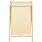 Preview: Wäschekorb Zedernholz und Stoff Beige 42x41x64 cm