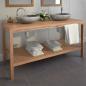 Preview: ARDEBO.de - Waschtischunterschrank Teak Massiv mit Flussstein Waschbecken