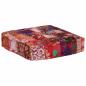 Preview: Pouf Flickwerk Quadrat Baumwolle Handgefertigt 50×50×12 cm Rot