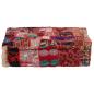 Preview: Pouf Flickwerk Quadrat Baumwolle Handgefertigt 50×50×12 cm Rot