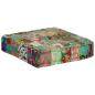 Preview: Pouf Flickwerk Quadrat Baumwolle Handgefertigt 50×50×12 cm Grün