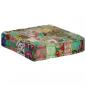Preview: Pouf Flickwerk Quadrat Baumwolle Handgefertigt 50×50×12 cm Grün