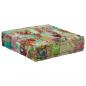 Preview: Pouf Flickwerk Quadrat Baumwolle Handgefertigt 50×50×12 cm Grün