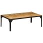Preview: Couchtisch Raues Massives Mangoholz und Stahl 110 cm