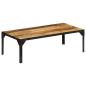 Preview: Couchtisch Raues Massives Mangoholz und Stahl 110 cm