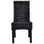 Preview: Esszimmerstühle 2 Stk. Schwarz Kubu Rattan und Mango Holz