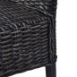 Preview: Esszimmerstühle 2 Stk. Schwarz Kubu Rattan und Mango Holz
