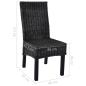 Preview: Esszimmerstühle 2 Stk. Schwarz Kubu Rattan und Mango Holz