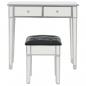 Preview: Verspiegelter Schminktisch mit Hocker MDF und Glas