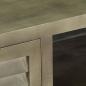 Preview: TV-Schrank Grau mit Messing 110 x 30 x 48 cm Mangoholz Massiv