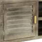 Preview: TV-Schrank Grau mit Messing 110 x 30 x 48 cm Mangoholz Massiv