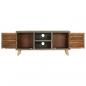 Preview: TV-Schrank Grau mit Messing 110 x 30 x 48 cm Mangoholz Massiv