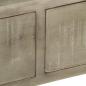Preview: Konsolentisch Grau mit Messing 110 x 35 x 76 cm Mangoholz Massiv