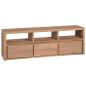 Preview: TV-Schrank Massivholz Teak mit natürlichem Finish 120×30×40 cm