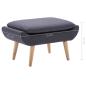 Preview: Hocker Stoffbezug 73 x 43 x 42 cm Dunkelgrau 