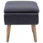 Preview: Hocker Stoffbezug 73 x 43 x 42 cm Dunkelgrau 
