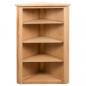 Preview: Eckregal 59 x 36 x 100 cm Massivholz Eiche
