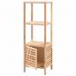 Preview: Badezimmerschrank Massivholz Walnuss 39,5x35,5x123 cm
