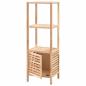 Preview: Badezimmerschrank Massivholz Walnuss 39,5x35,5x123 cm