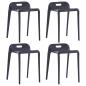Preview: Stapelbare Hocker 4 Stk. Schwarz Kunststoff