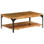 Preview: Couchtisch mit Ablage 100x60x35 cm Altholz Massiv