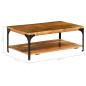 Preview: Couchtisch mit Ablage 100x60x35 cm Altholz Massiv