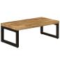 Preview: Couchtisch 100x50x35 cm Mango Massivholz und Stahl