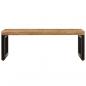 Preview: Couchtisch 100x50x35 cm Mango Massivholz und Stahl