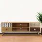 Preview: TV-Ablage 120 x 30 x 40 cm Massivholz Mango