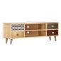 Preview: TV-Ablage 120 x 30 x 40 cm Massivholz Mango