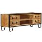 Preview: TV-Regal mit Schubladen 120 x 30 x 40 cm Massivholz Mango