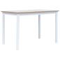 Preview: Esstisch Weiß und Braun 114x71x75 cm Gummiholz Massiv