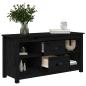Preview: TV-Schrank Schwarz 103x36,5x52 cm Massivholz Kiefer