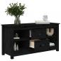 Preview: TV-Schrank Schwarz 103x36,5x52 cm Massivholz Kiefer