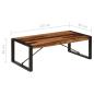 Preview: Couchtisch 120 x 60 x 40 cm Massivholz