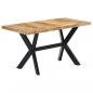 Preview: Esstisch 140 x 70 x 75 cm Massives Raues Mangoholz